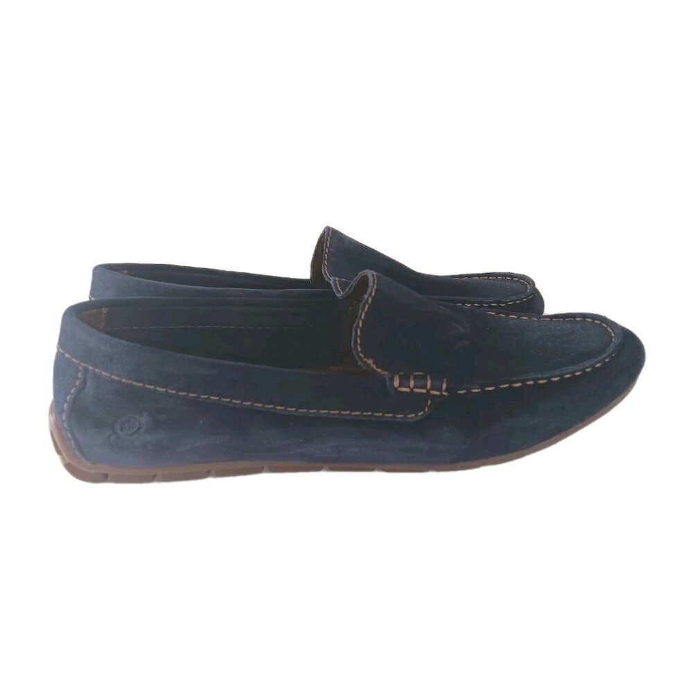 Born‎ Driving Loafer Shoes Men's 9.5M Blue Suede Comfort Moc Toe Slip On